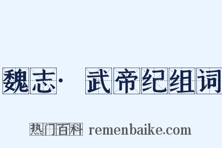 魏志·武帝纪组词是什么意思的图片